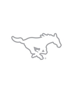 Placeholder image featuring a white centered SMU Mustang with grey outline