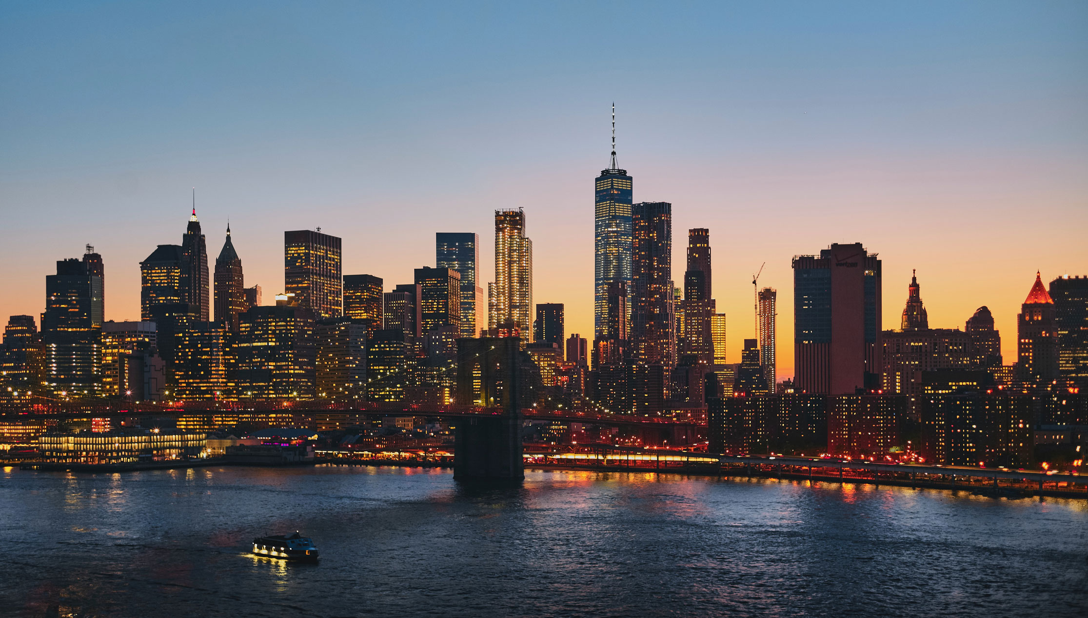 View of the Manhattan skyline.
