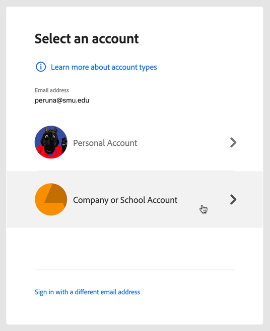 Select an account