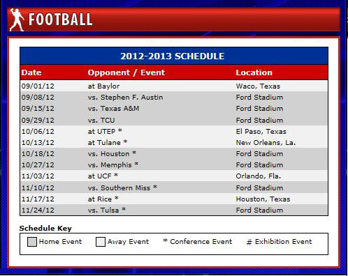 SMU Mustang football schedule for 2010 announced - SMU