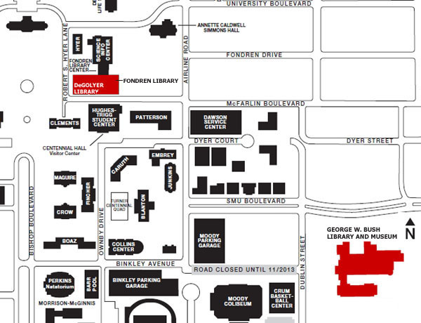 Smu Campus Map ELAMP   Fondren Bush Libraries Map.ashx