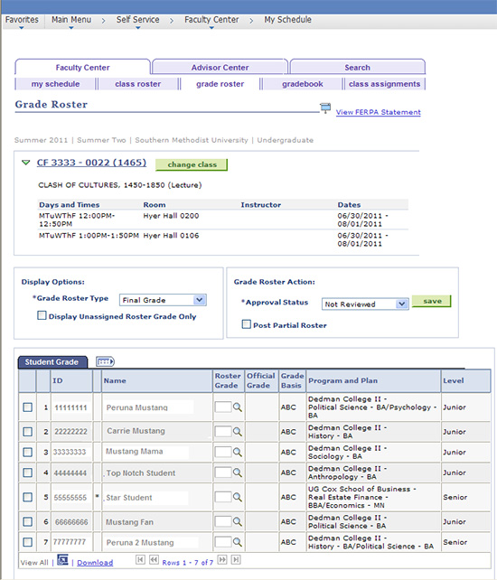 End of Term Grading SMU Enrollment Services