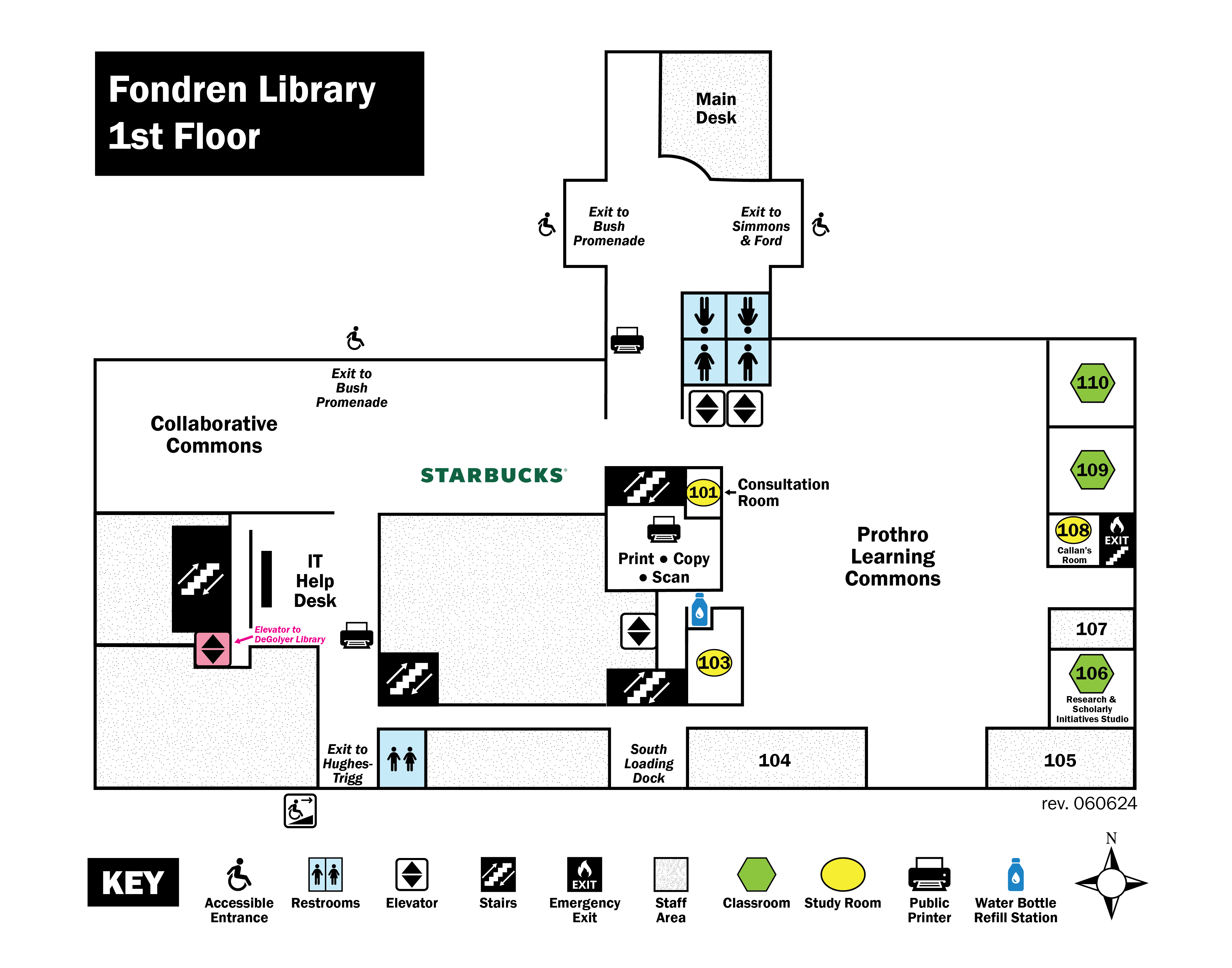 Fondren Library Red Level 1 map