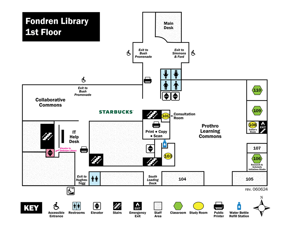Fondren Library 1st floor map
