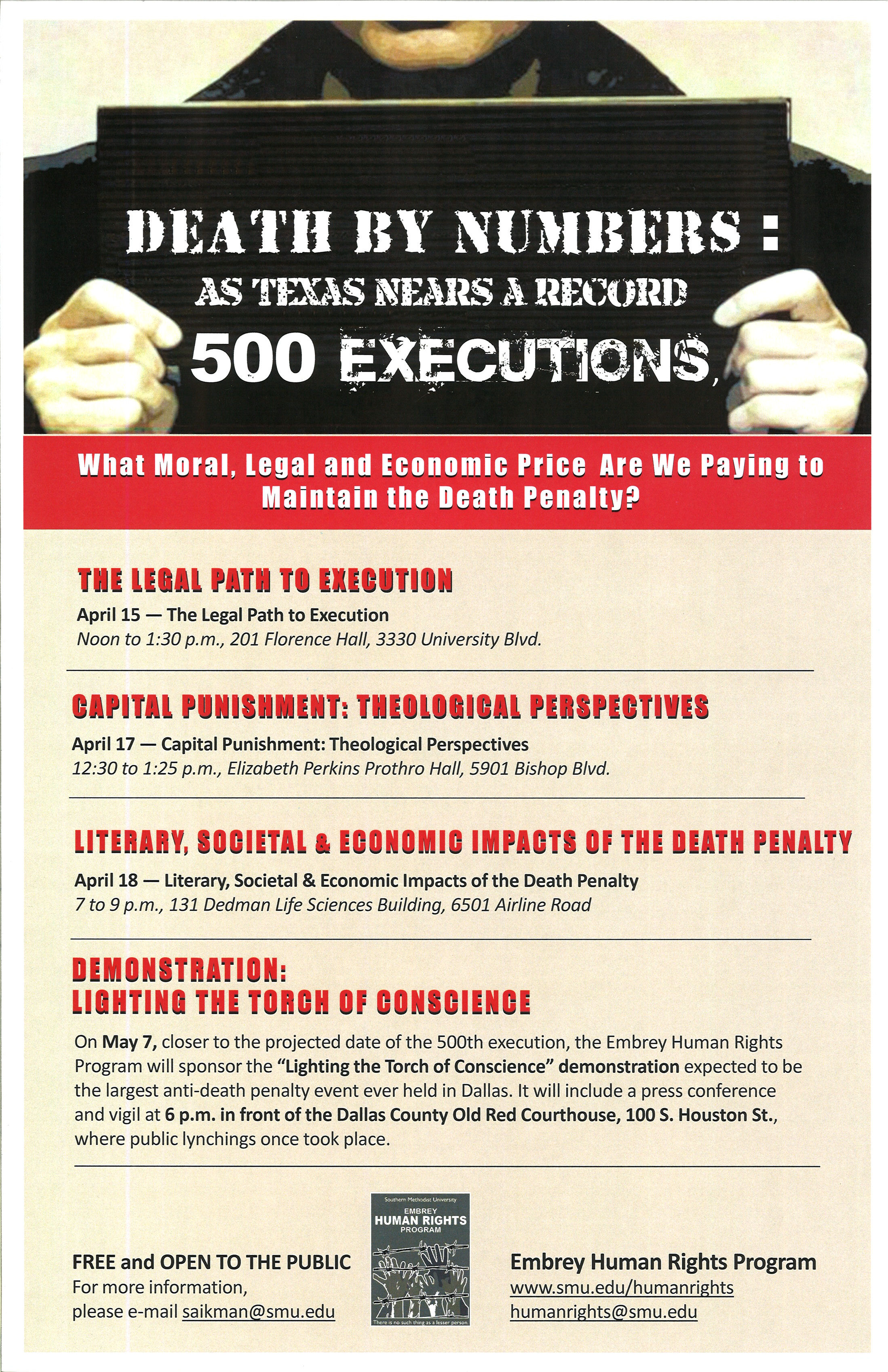 Death Penalty Symposium At SMU April 15-18 - SMU Perkins School Of Theology