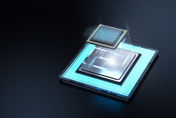 rendered quantum computing chip