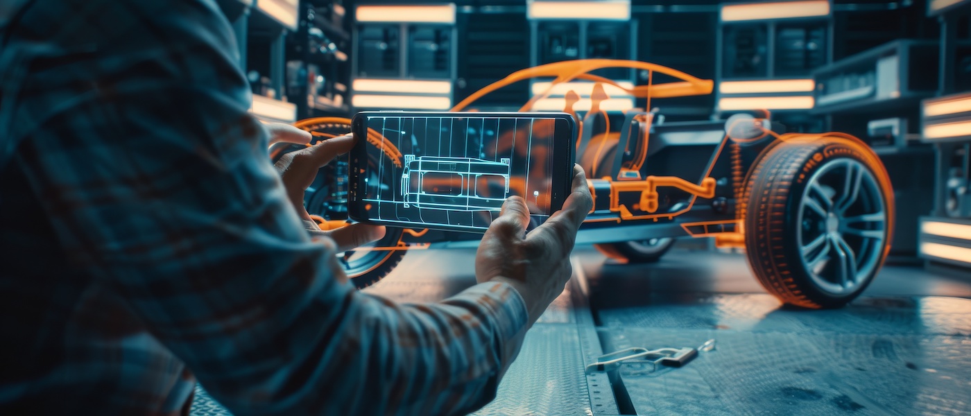 Person working on auto digital twin