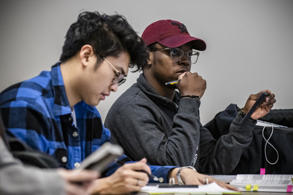 SMU Students studying in the classroom