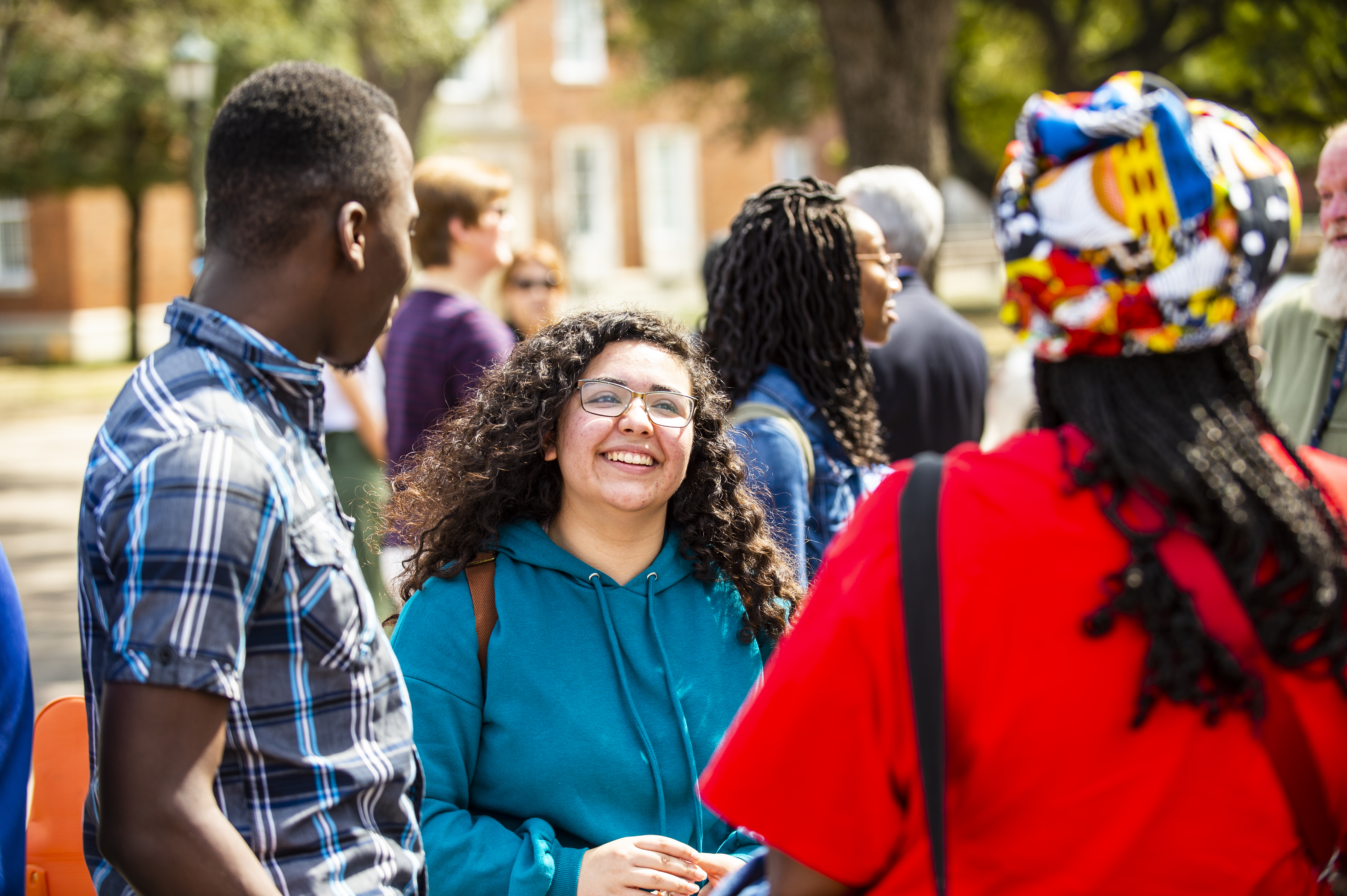 Diverse students on campus