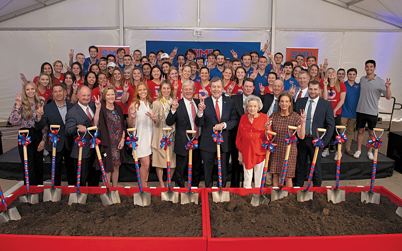 Group photo at the groundbreaking ceremony for the Holt Hickman outdoor pool