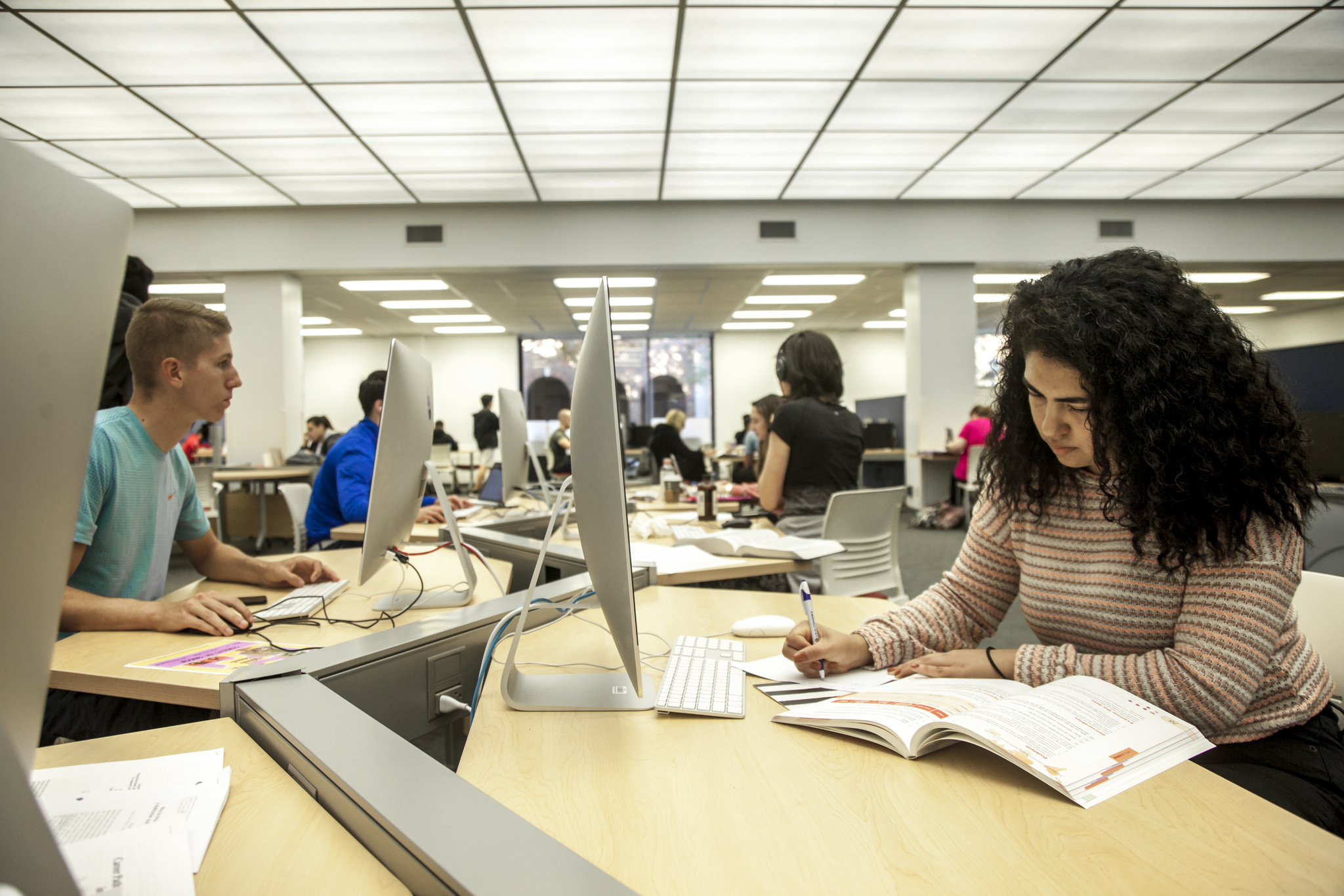 Students working