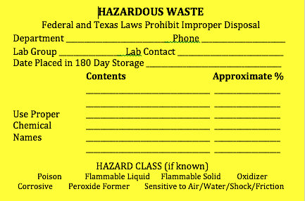 hazardous waste label