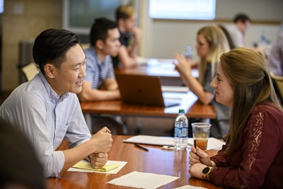 two students at a table