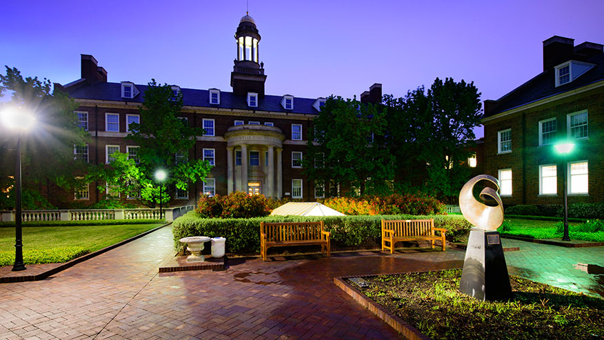 building at night