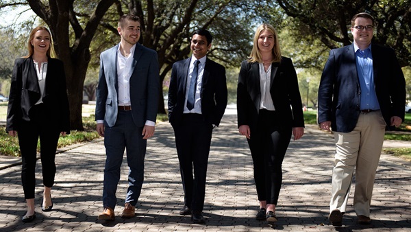 students walking outside