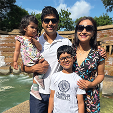 Ashoff Kale with wife and two children