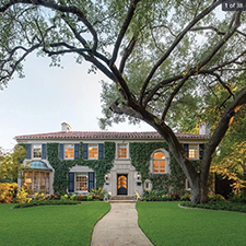 Exterior shot of an ivy-covered home