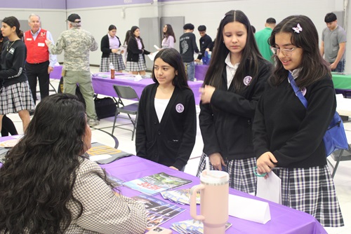 Speaking to students at Career Fair