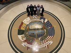 Students at Austin Courthouse