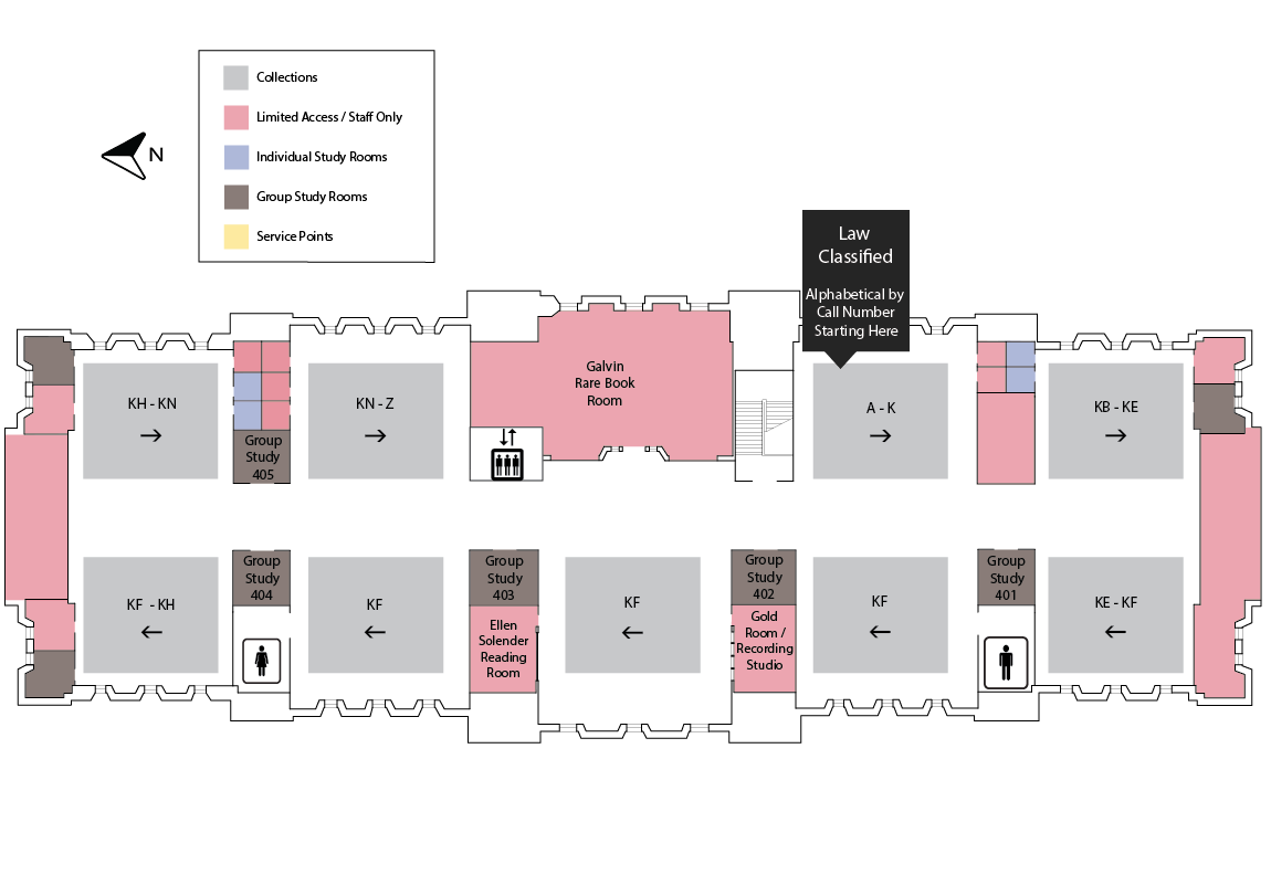 Underwood Law Library - 4th floor map