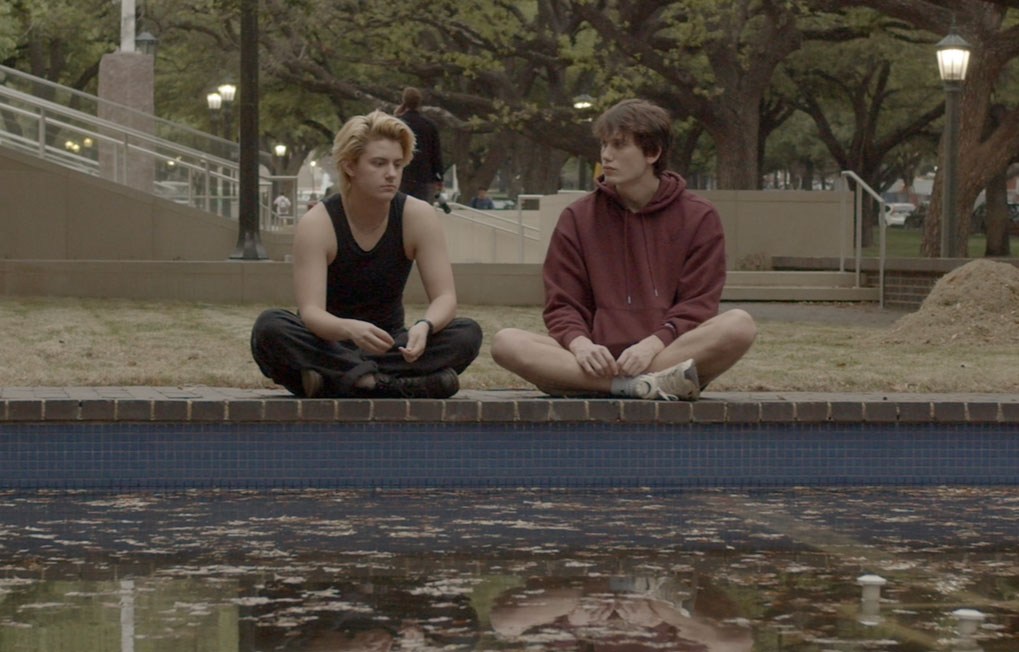 Theatre and film double major Rhett Goldman acts on screen in a student-produced film.