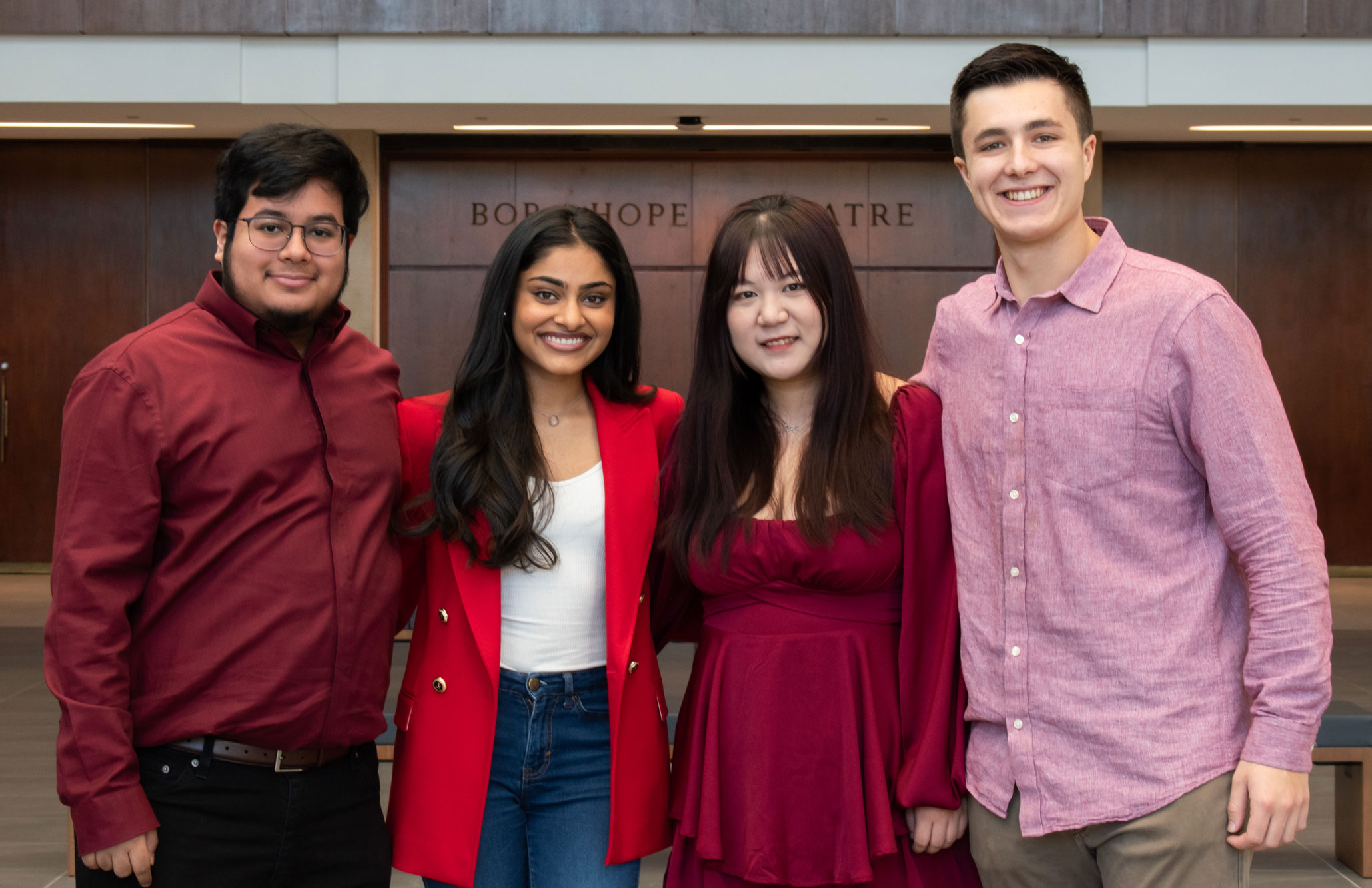 The producers and director for the upcoming Summer Film Production project pose for a photo in the Owen Arts Center.