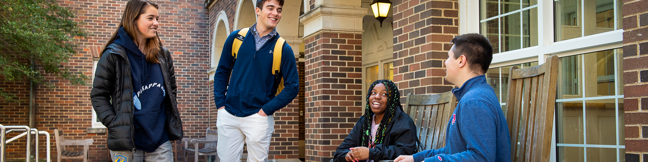 Students hanging out at the Morrison McGinnis Commons