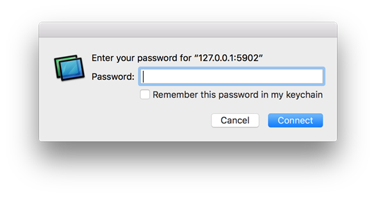 screenshot of the macOS Connect to Server window. 