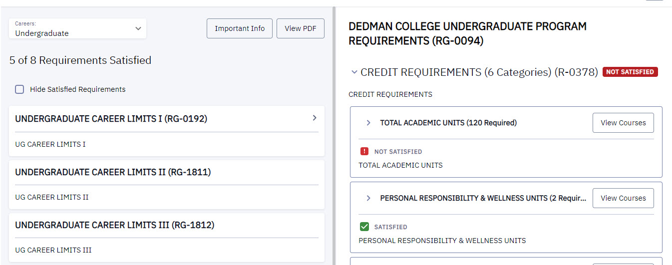 Degree Progress Report