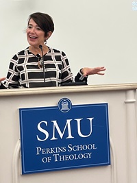 Rev. Dr. Amy Butler speaking in Perkins SMU Chapel