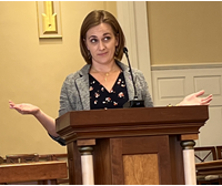 Rev. Annette Owen preaching in Perkins Chapel at SMU