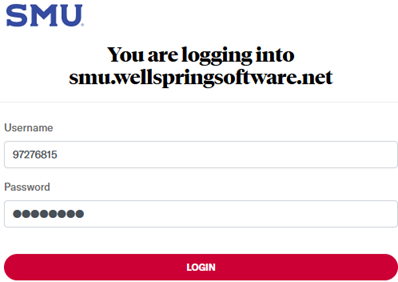 screenshot of smu sso login