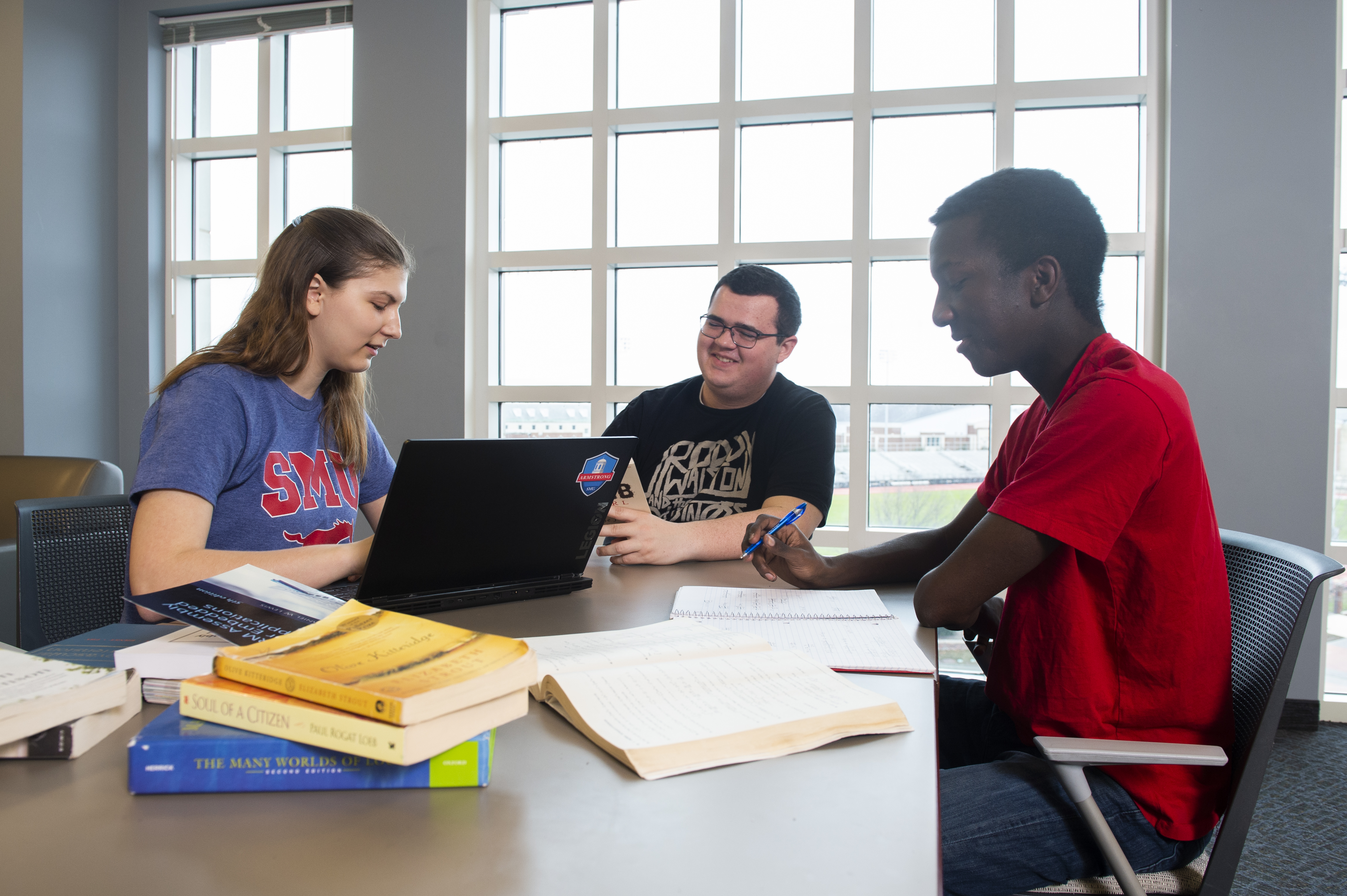 students at table