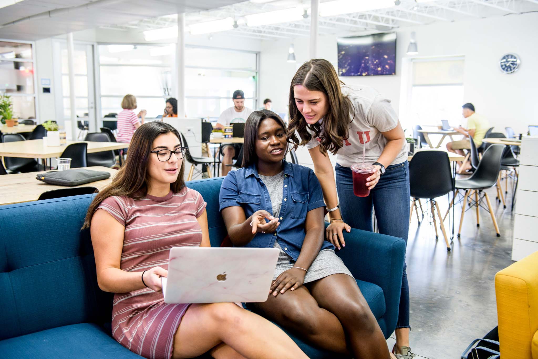 students in the library