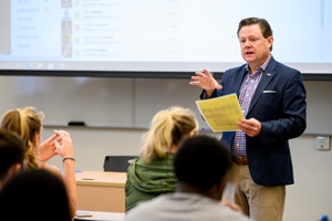 Instructor lecturing in class