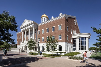 The East Entrance of Harold Clark Simmons Hall