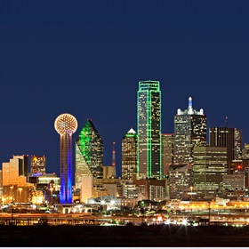 Dallas skyline during night time.