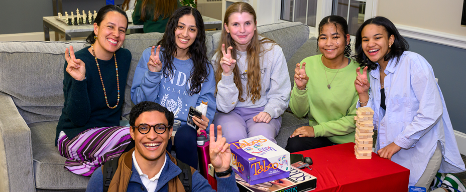 Students gathered inside Cockrell-McIntosh