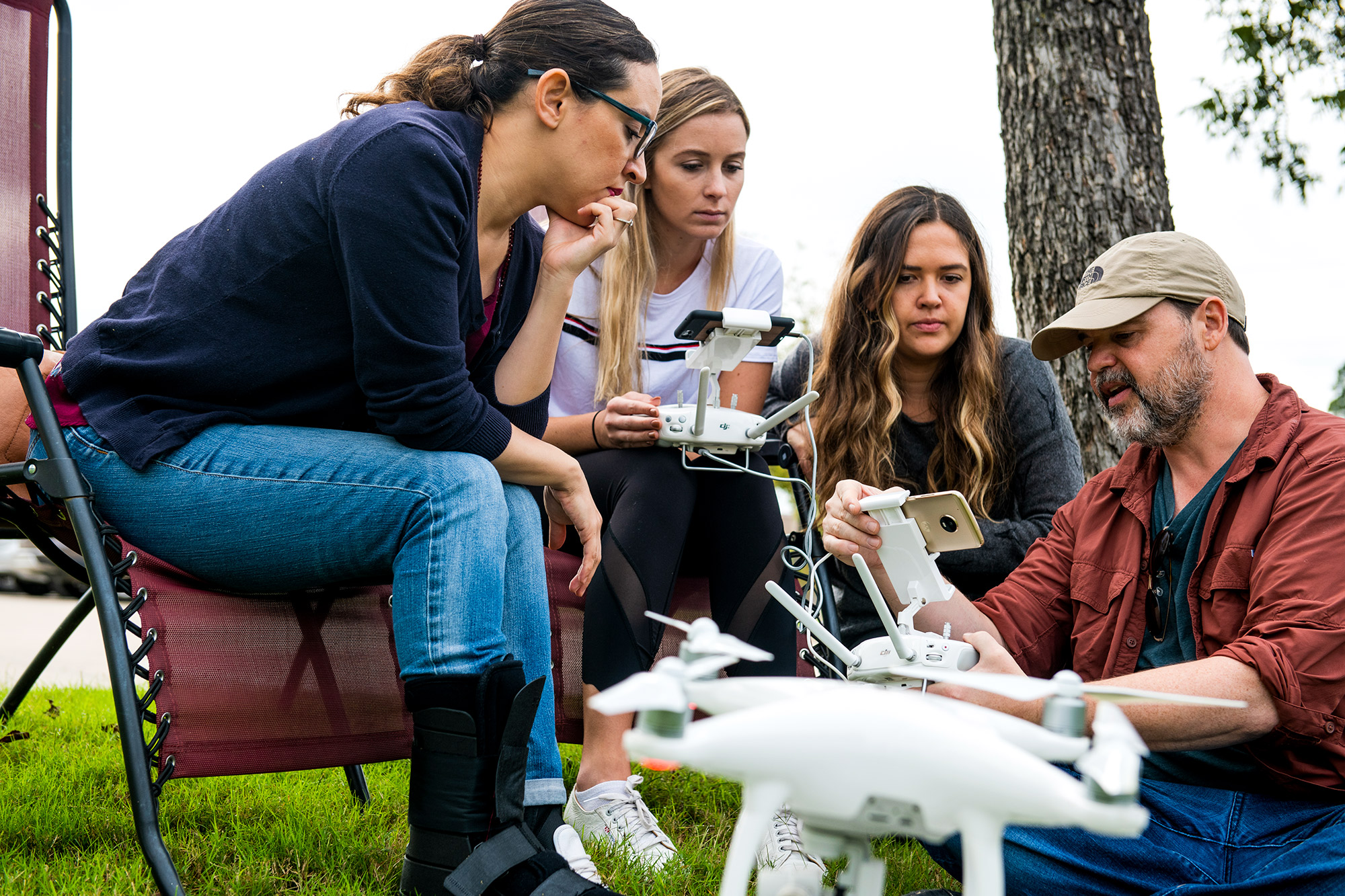 Student Group with Drone