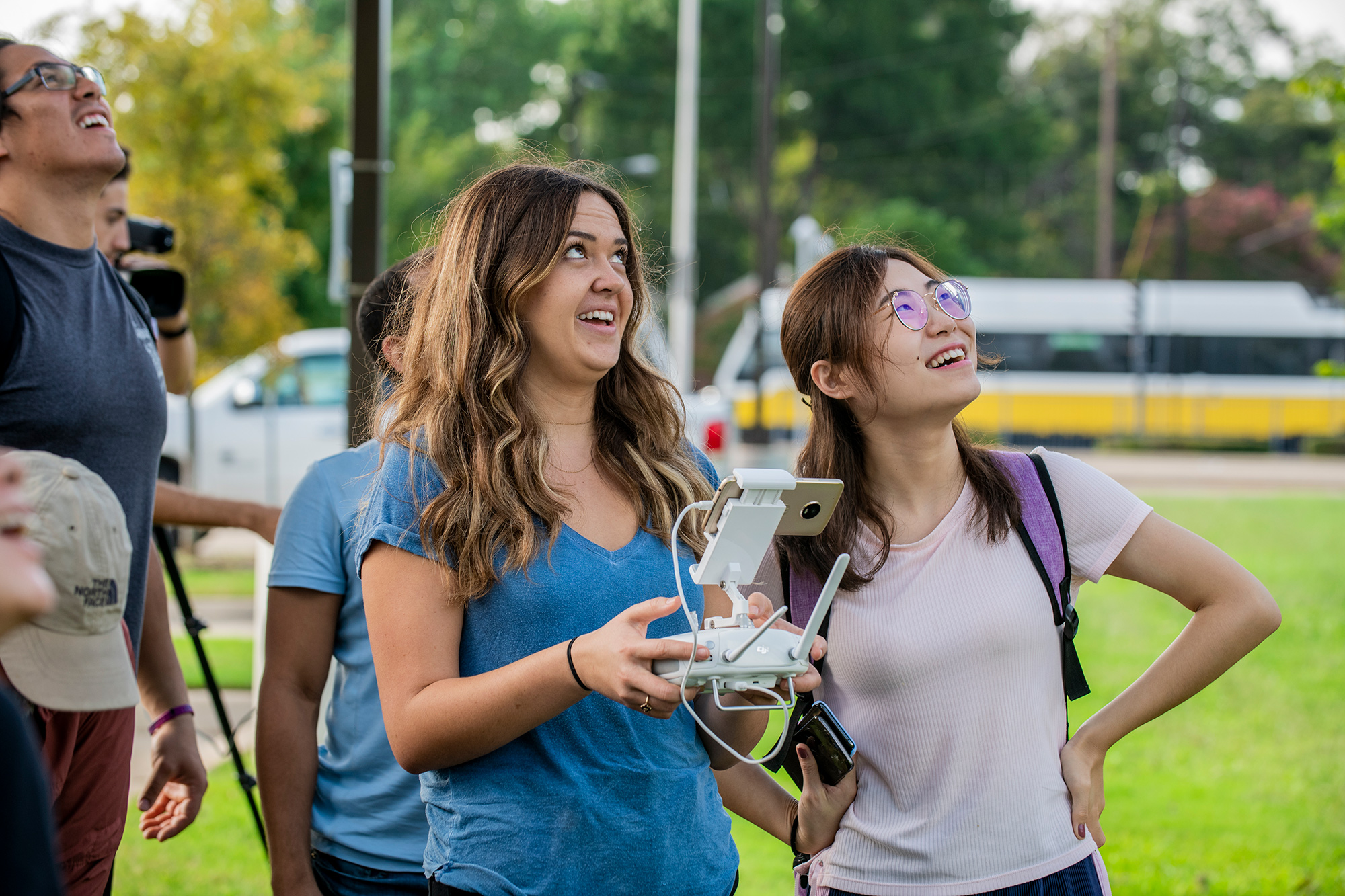 Student Group with Drone