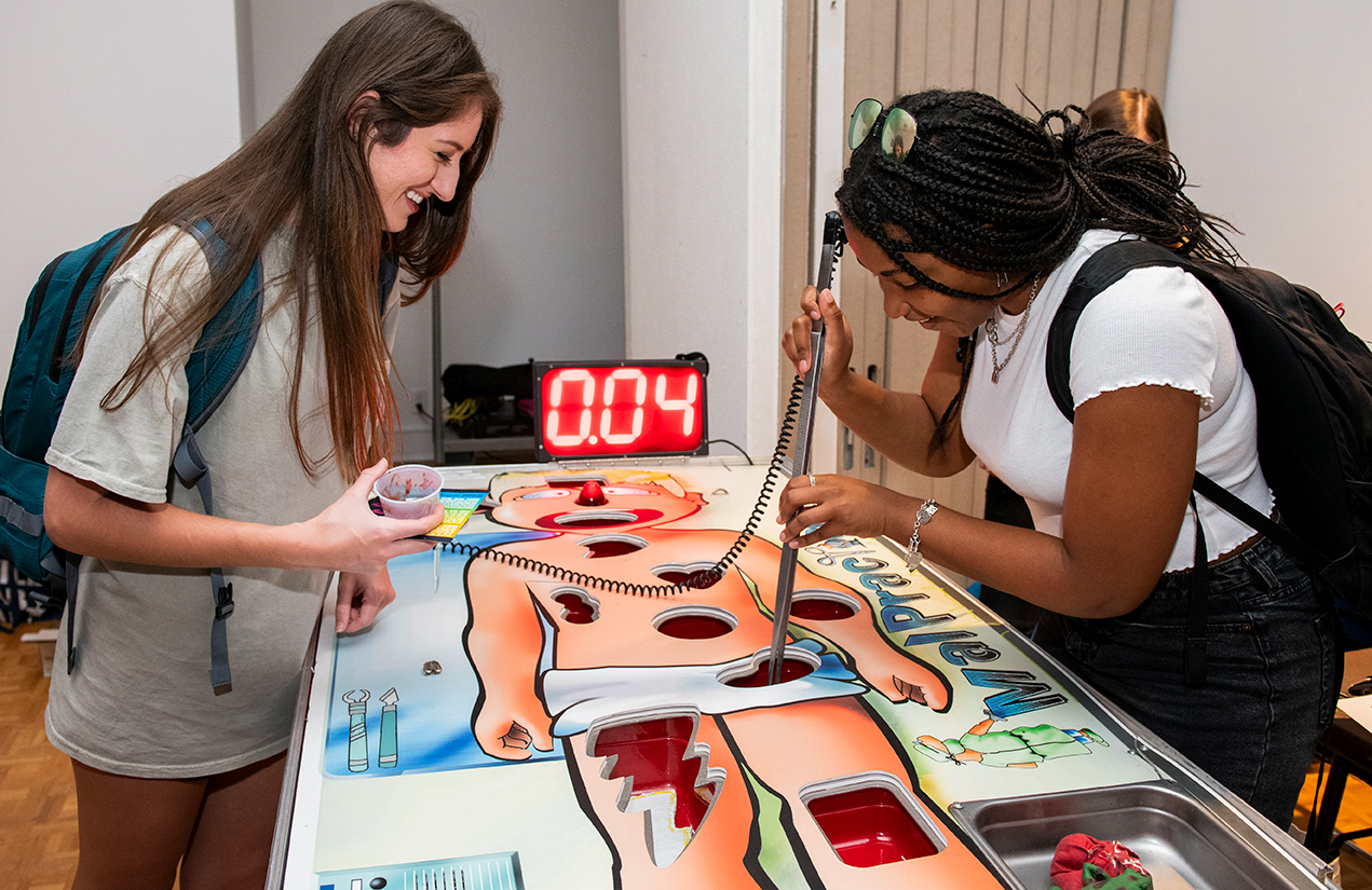 People playing the board game, operation.