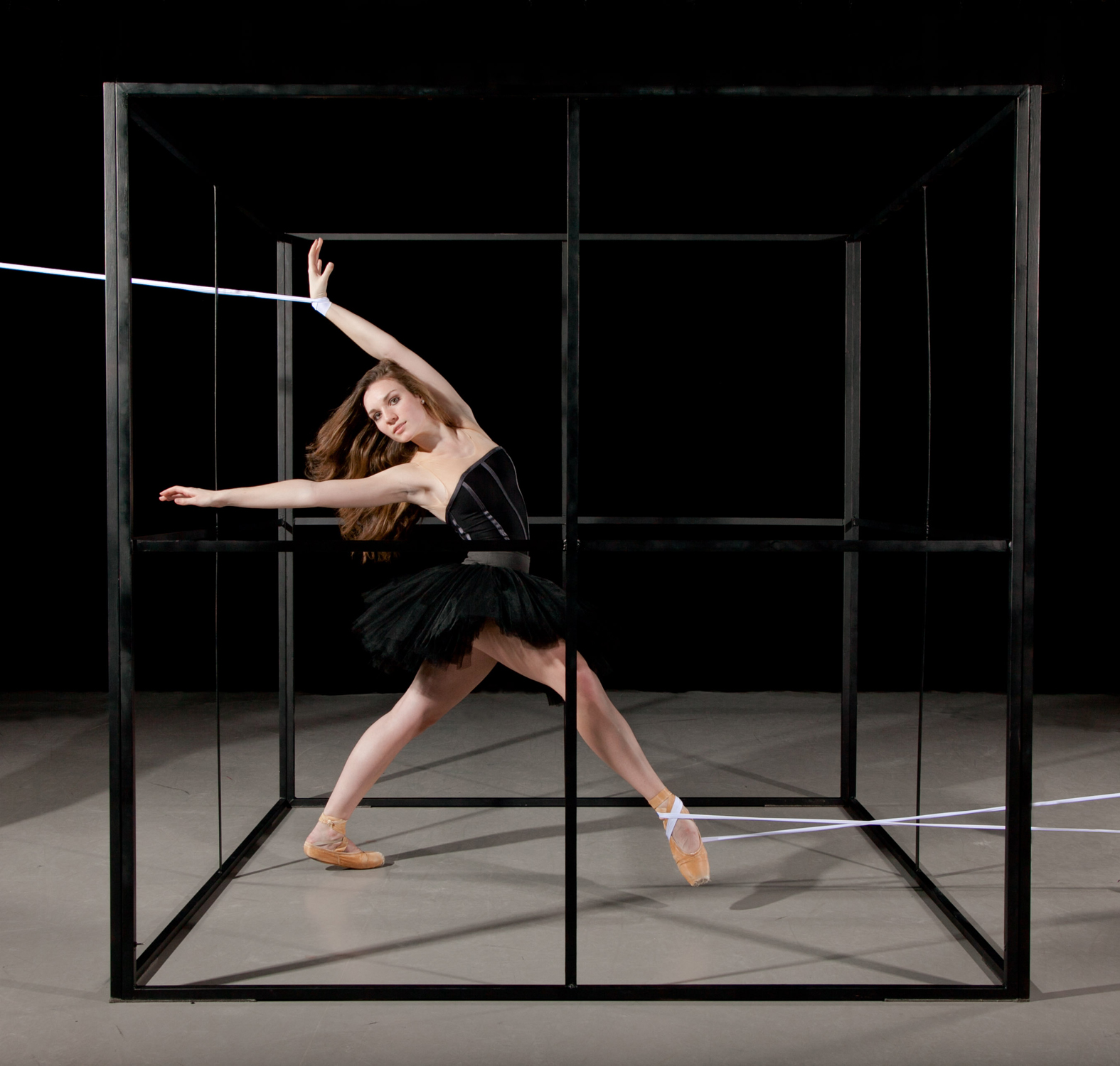 SMU student dancer Kailey Andriot rehearsing Five Preludes.